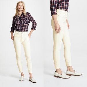 Rag & Bone high rise velvet skinny jeans antique white size 25